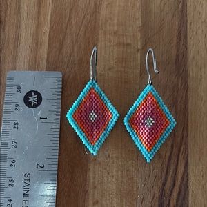 Handcrafted Beaded Diamond Earrings